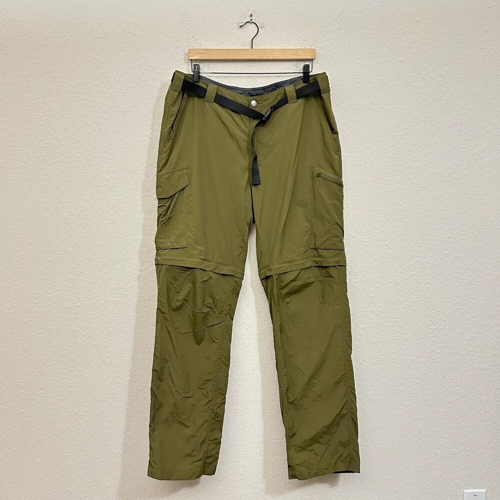 COLUMBIA Silver Ridge Utility Pants Olive Green Convertible Hiking